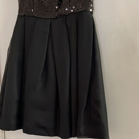 Rimini black sequin tank top silk skater skirt midi. Size 6. - Picture 3 of 5